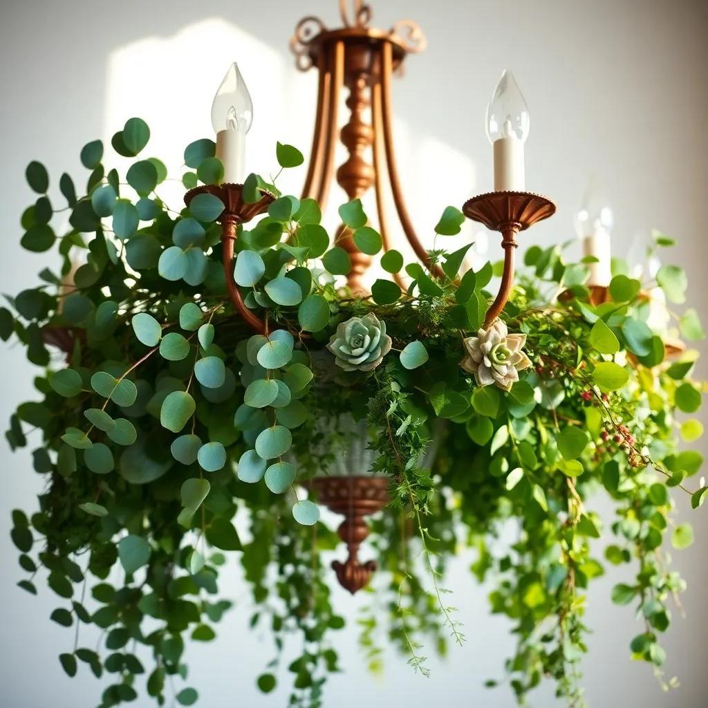 How to Secure Greenery on a Chandelier