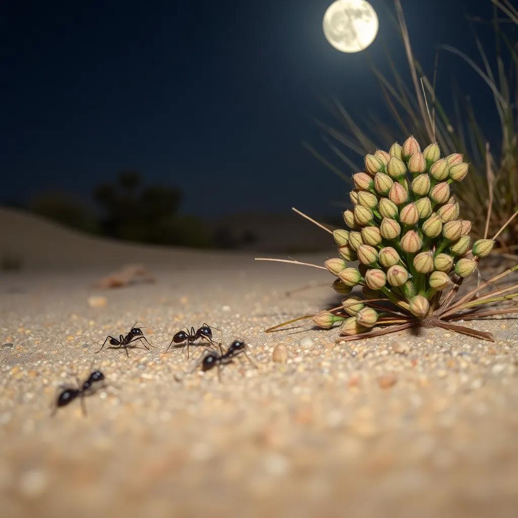 How Do Night Ants Get the Seeds from Desert Harvester Ants