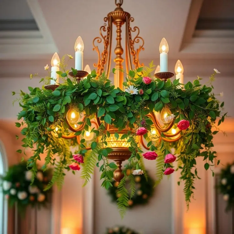 How to Secure Greenery on a Chandelier